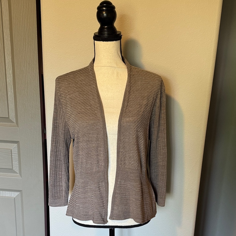 Apt. 9 Women's Taupe Open Front Cardigan